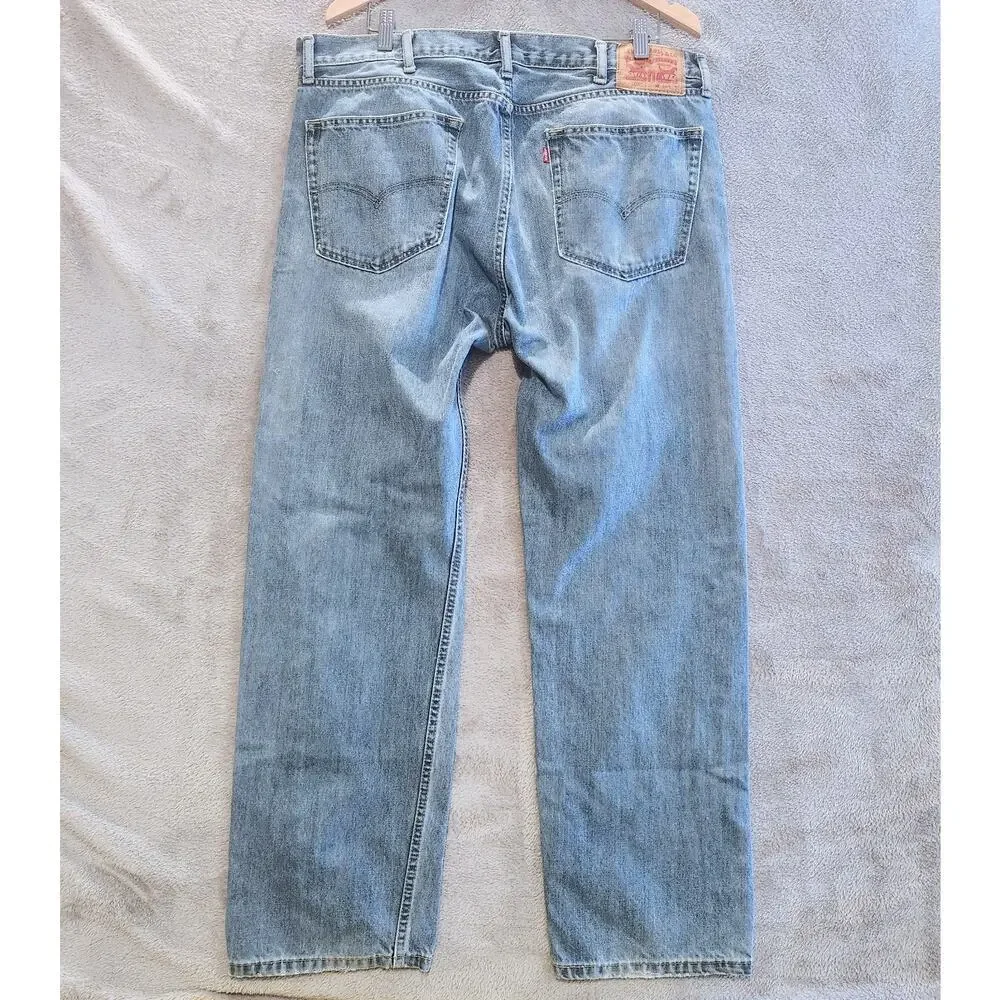Levi's Mens 505 Medium Wash Straight Leg Jeans Size 38x30 Casual Minimalist